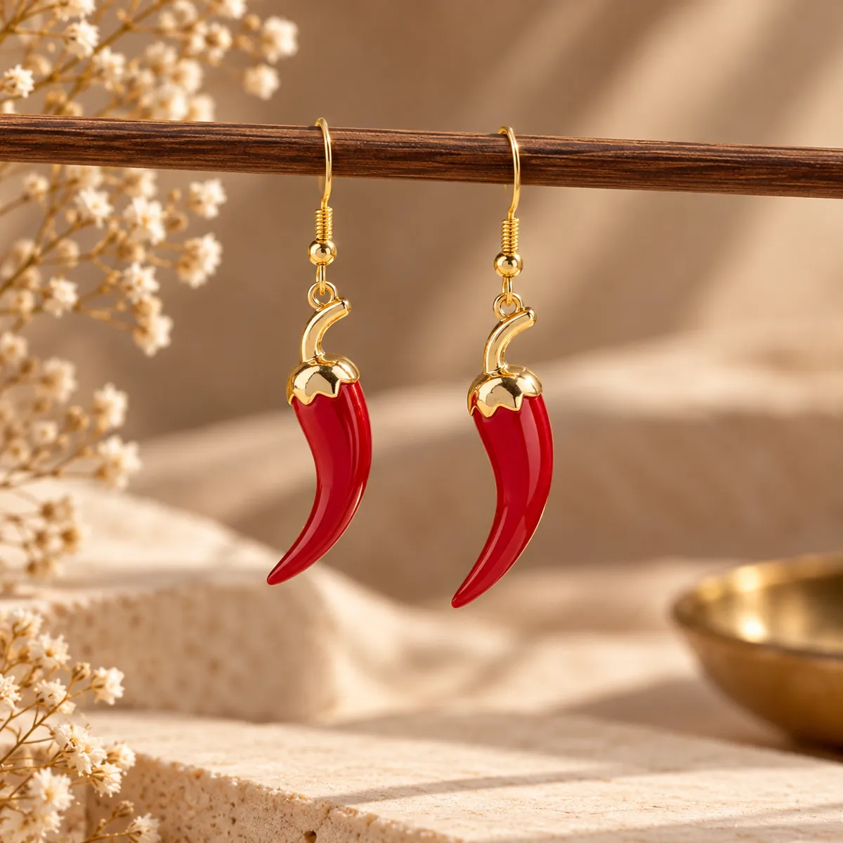 Red Hot Girl Chili Drop Earrings